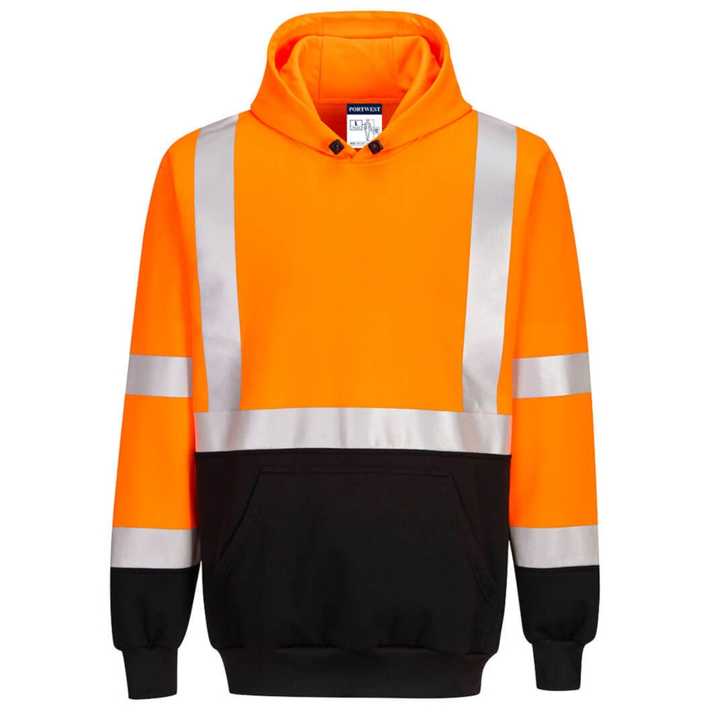 Portwest UB324 Two-Tone Hooded Safety Sweatshirt - Orange