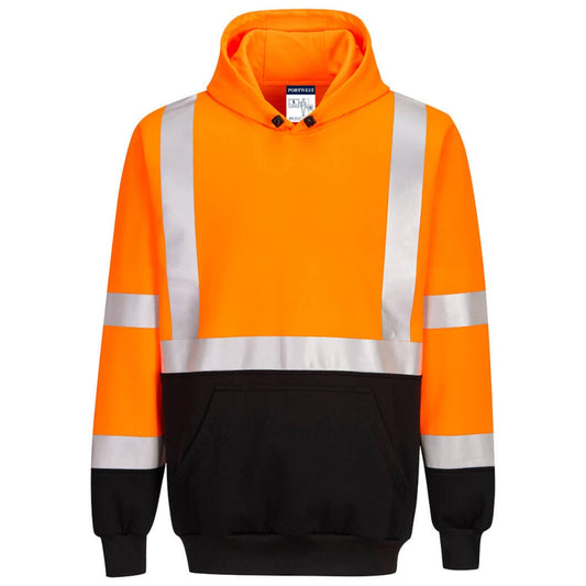 Portwest UB324 Two-Tone Hooded Safety Sweatshirt - Orange
