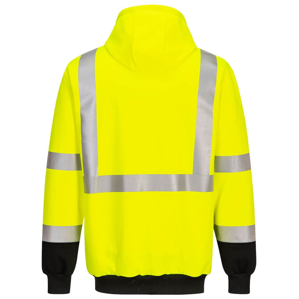 Portwest UB324 Two-Tone Hooded Safety Sweatshirt - Yellow/Lime