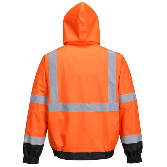 Portwest US365 Hi-Vis Premium 3-in-1 Bomber - Orange/Black
