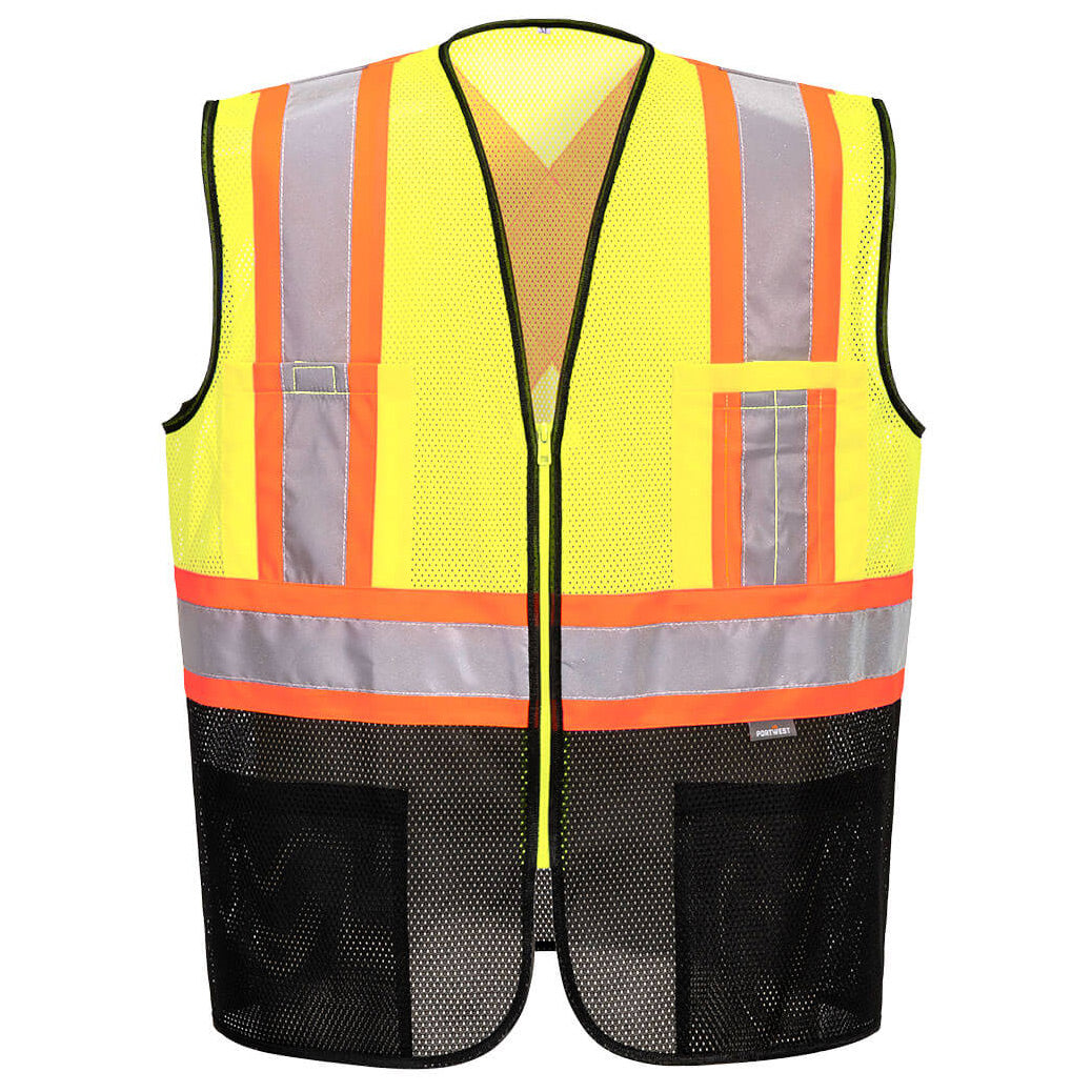 Portwest US395 Frisco Hi-Vis X Back Contrast Executive Vest - Safety Yellow