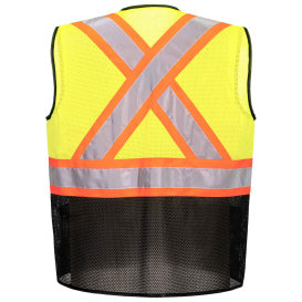 Portwest US395 Frisco Hi-Vis X Back Contrast Executive Vest - Safety Yellow
