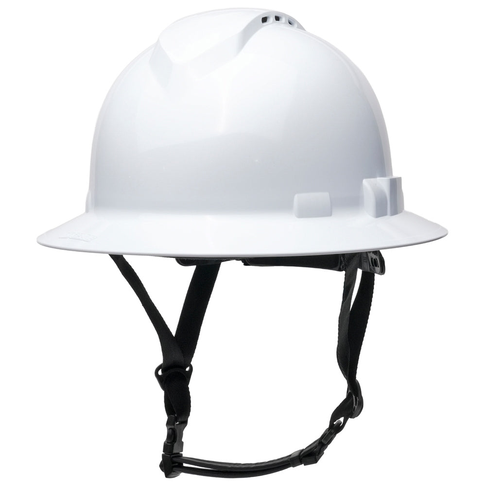 Pyramex HPT256160V Ridgeline T2 Vented Full Brim Hard Hat - 6-Point Ratchet Suspension - White