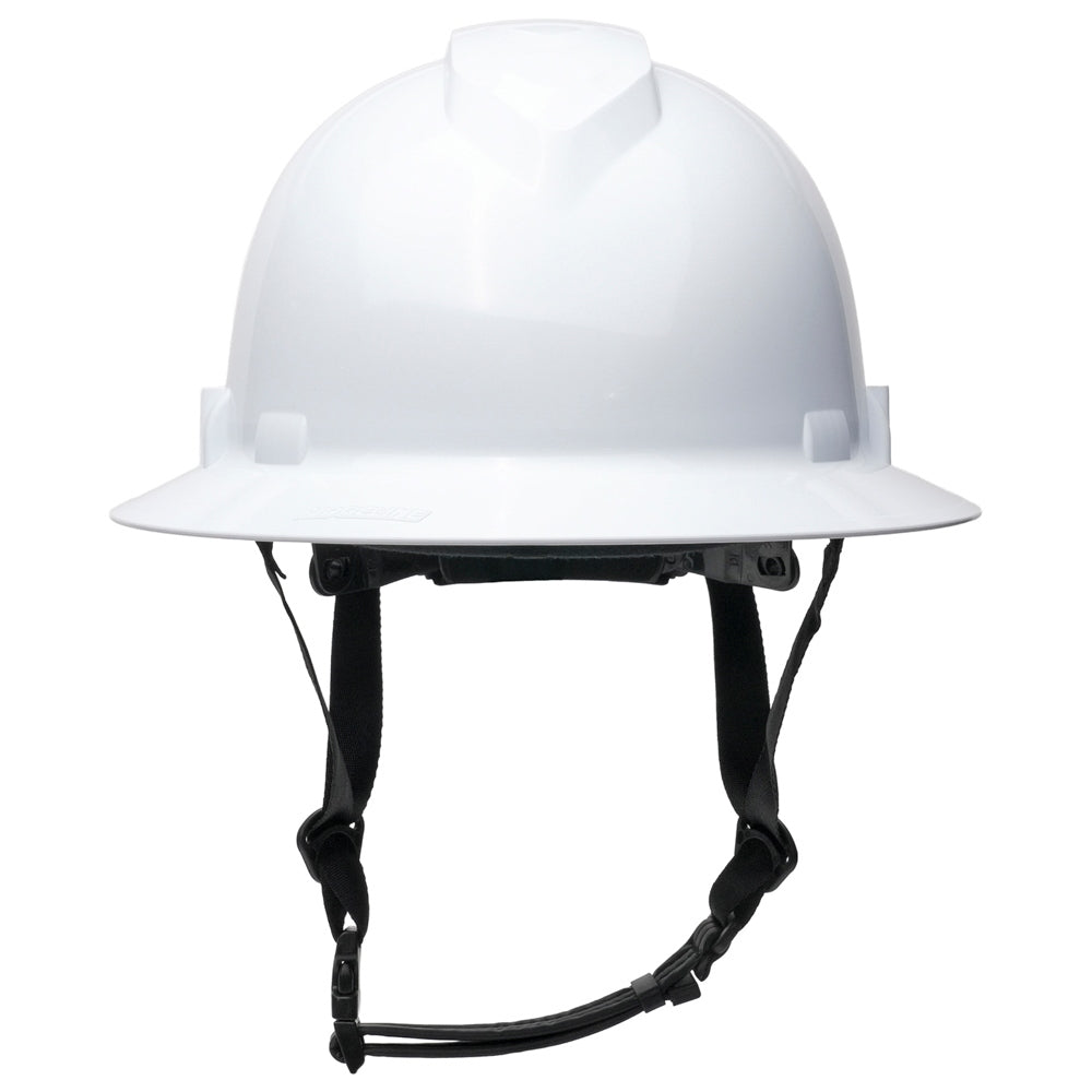 Pyramex HPT256160V Ridgeline T2 Vented Full Brim Hard Hat - 6-Point Ratchet Suspension - White