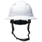 Pyramex HPT256160V Ridgeline T2 Vented Full Brim Hard Hat - 6-Point Ratchet Suspension - White