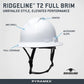 Pyramex HPT256160V Ridgeline T2 Vented Full Brim Hard Hat - 6-Point Ratchet Suspension - White