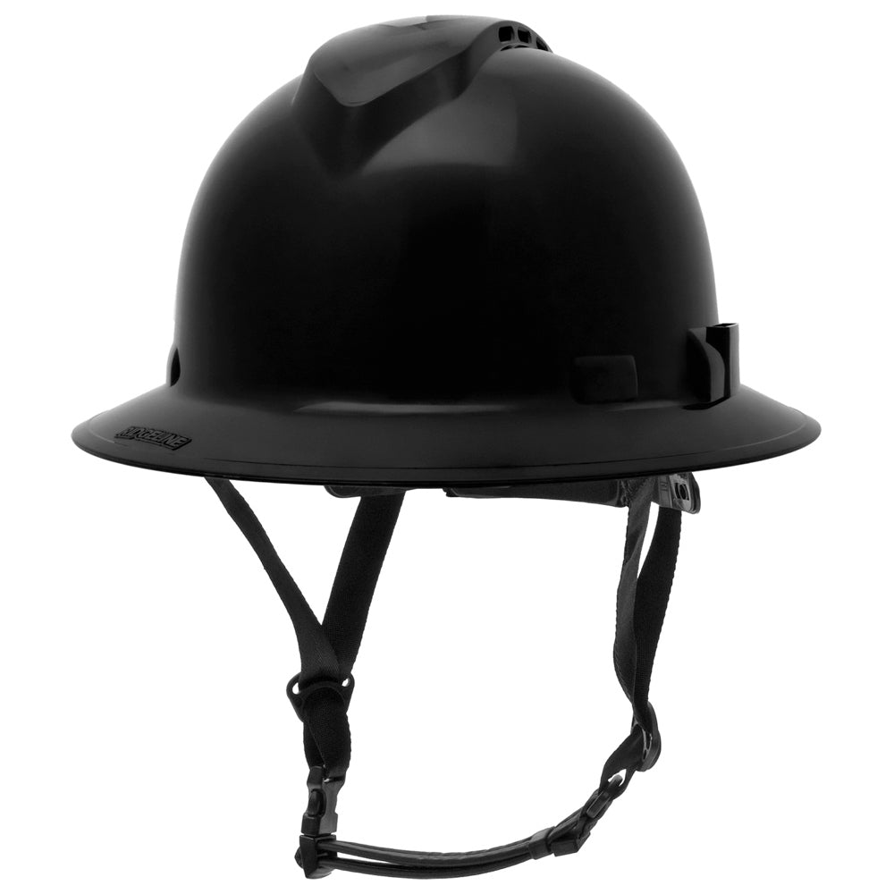 Pyramex HPT256160V Ridgeline T2 Vented Full Brim Hard Hat - 6-Point Ratchet Suspension - Black