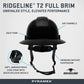 Pyramex HPT256160V Ridgeline T2 Vented Full Brim Hard Hat - 6-Point Ratchet Suspension - Black
