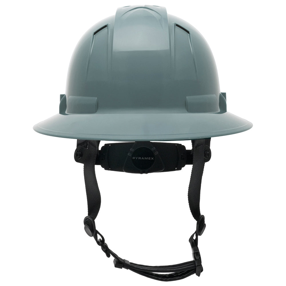 Pyramex HPT256160V Ridgeline T2 Vented Full Brim Hard Hat - 6-Point Ratchet Suspension - Slate Gray