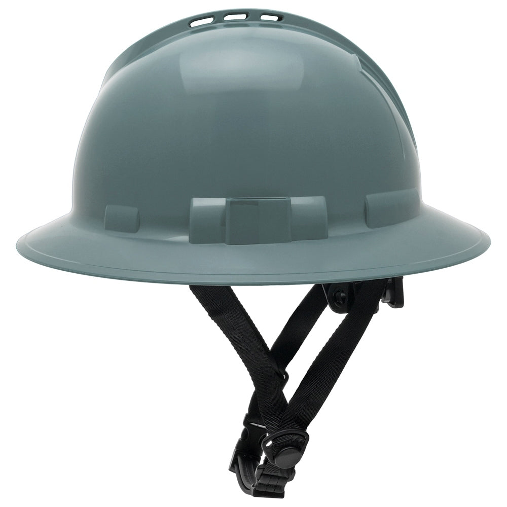 Pyramex HPT256160V Ridgeline T2 Vented Full Brim Hard Hat - 6-Point Ratchet Suspension - Slate Gray