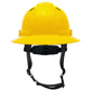 Pyramex HPT256160V Ridgeline T2 Vented Full Brim Hard Hat - 6-Point Ratchet Suspension - Yellow