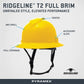 Pyramex HPT256160V Ridgeline T2 Vented Full Brim Hard Hat - 6-Point Ratchet Suspension - Yellow