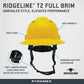 Pyramex HPT256160V Ridgeline T2 Vented Full Brim Hard Hat - 6-Point Ratchet Suspension - Yellow