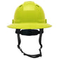 Pyramex HPT256160V Ridgeline T2 Vented Full Brim Hard Hat - 6-Point Ratchet Suspension - Hi-Vis Lime