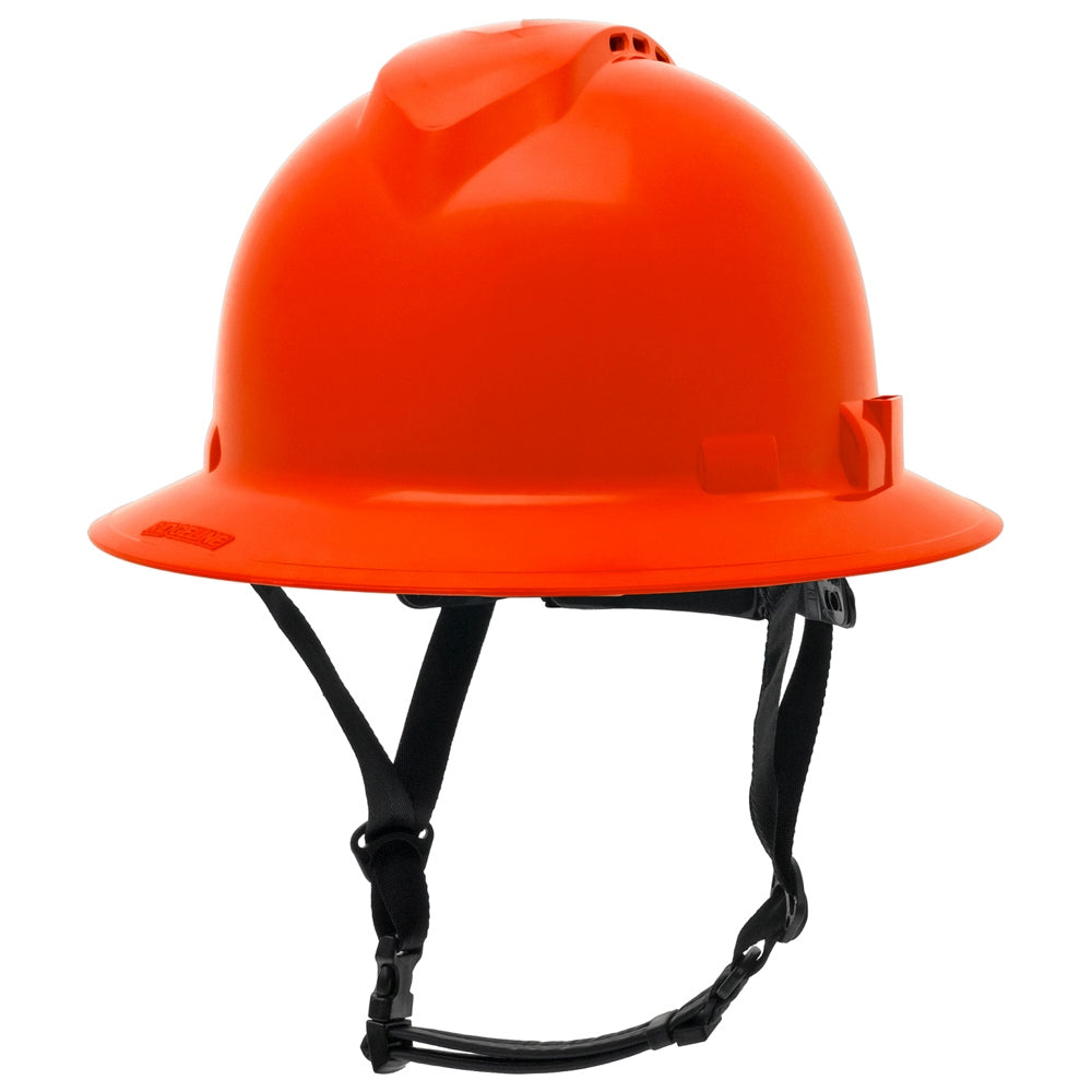 Pyramex HPT256160V Ridgeline T2 Vented Full Brim Hard Hat - 6-Point Ratchet Suspension - Hi-Vis Orange
