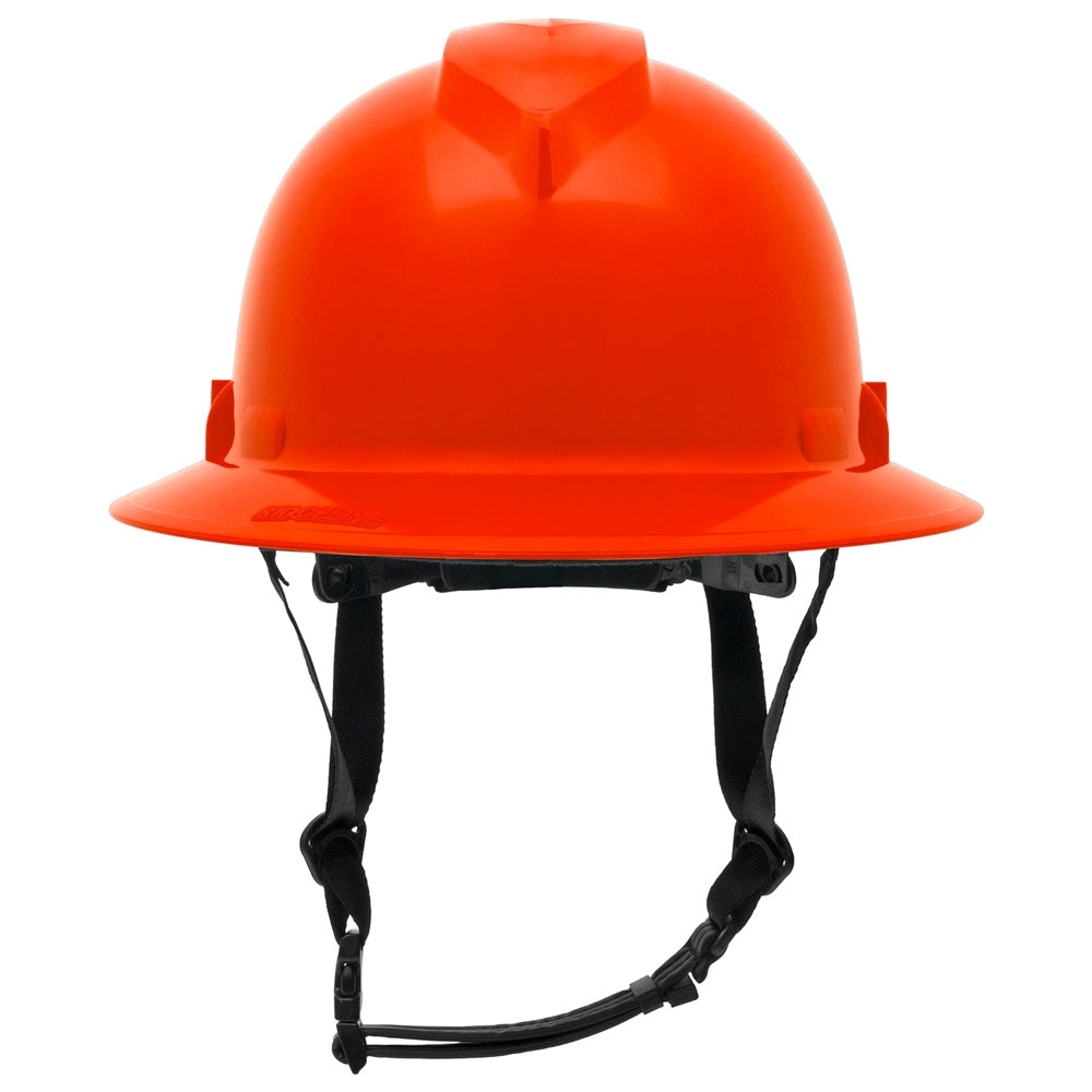 Pyramex HPT256160V Ridgeline T2 Vented Full Brim Hard Hat - 6-Point Ratchet Suspension - Hi-Vis Orange