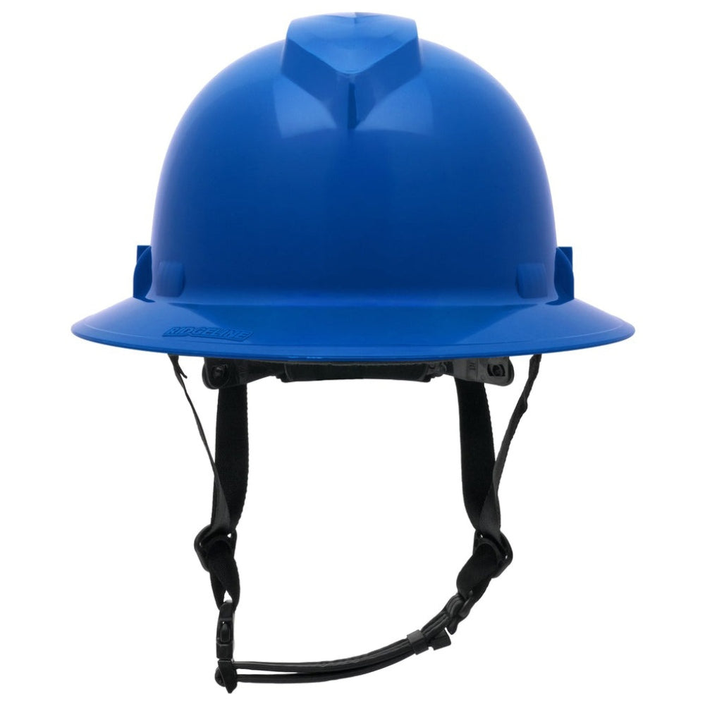 Pyramex HPT256160V Ridgeline T2 Vented Full Brim Hard Hat - 6-Point Ratchet Suspension - Blue