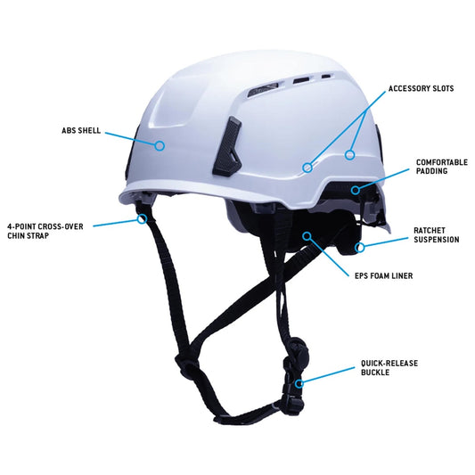 Pyramex HPT261131V SL T2 Vented Safety Helmet - Ratchet Suspension - White