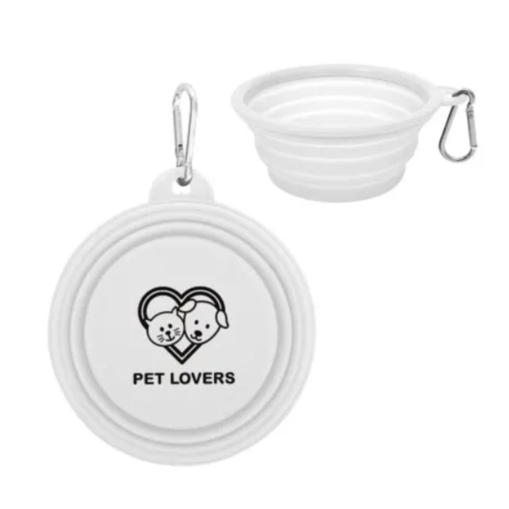 Promotional Collapsible Pet Bowl - White