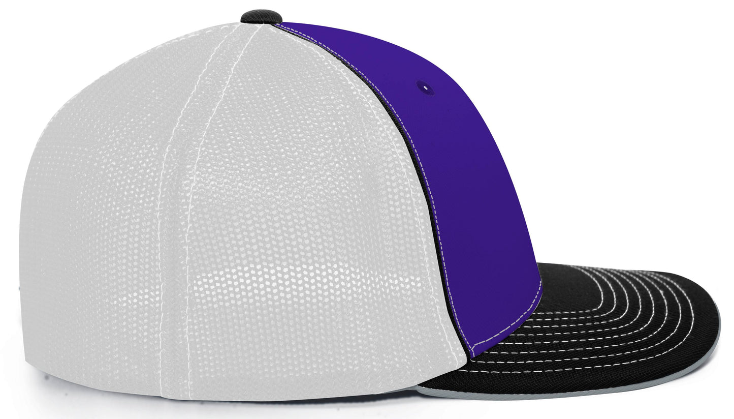 Pacific Headwear Trucker PacFlex Cap - Purple/White/Black
