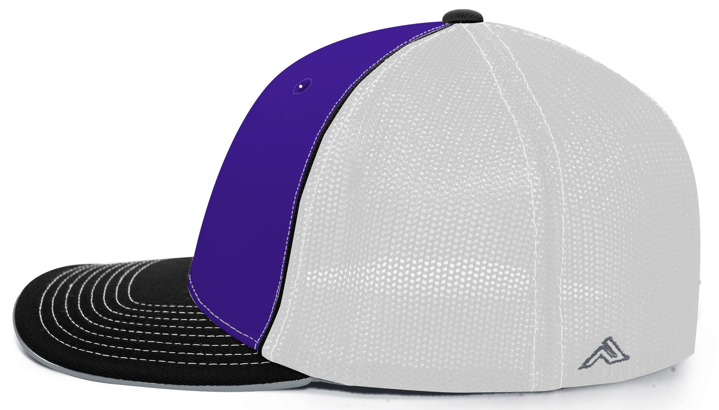 Pacific Headwear Trucker PacFlex Cap - Purple/White/Black