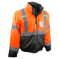 Radians SJ210B-3ZGS Type R Class 3 Three-in-One Hi-Vis Bomber Safety Jacket - Orange