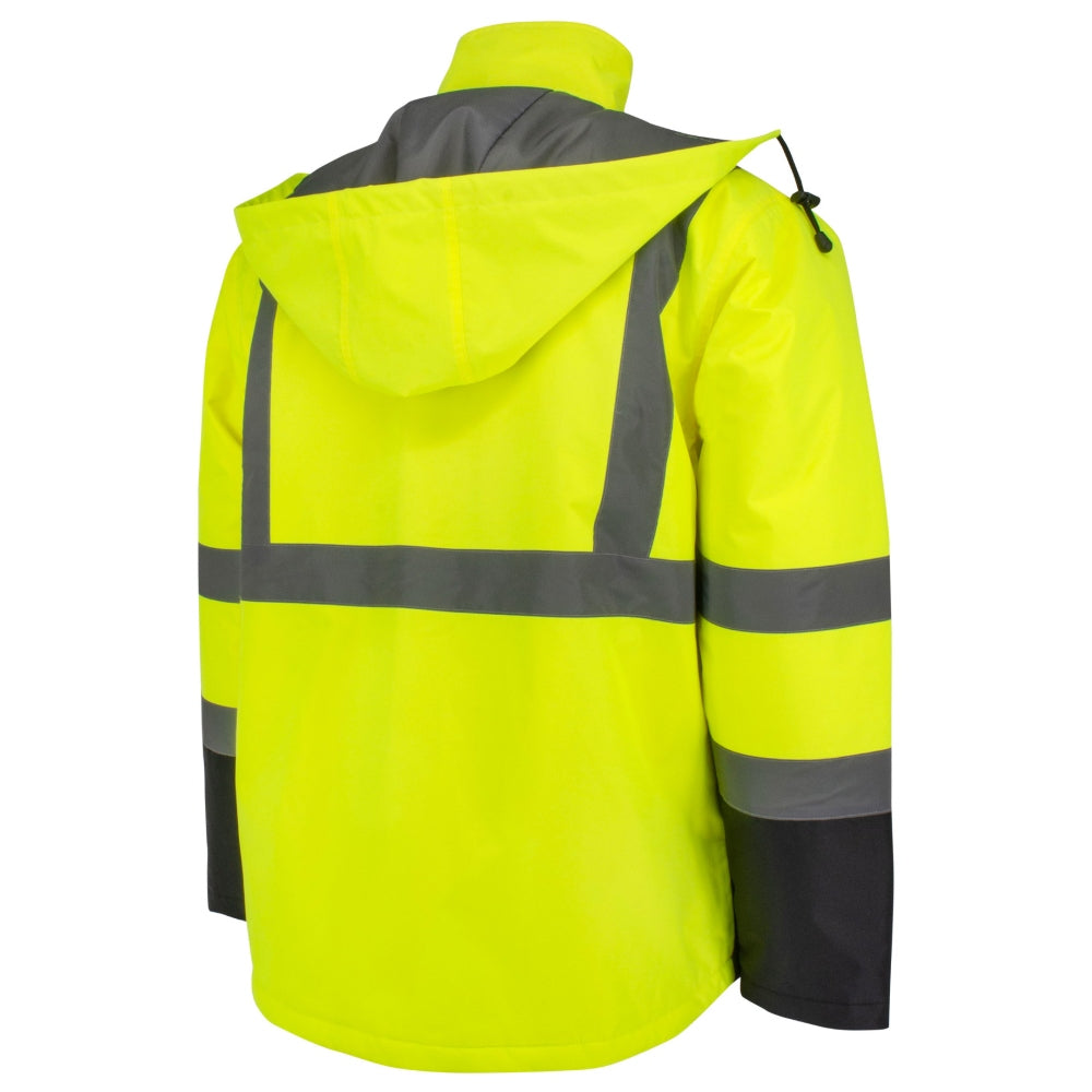 Radians SJ411QB-3ZGS Type R Class 3 Black Bottom Quilted Parka - Yellow/Lime