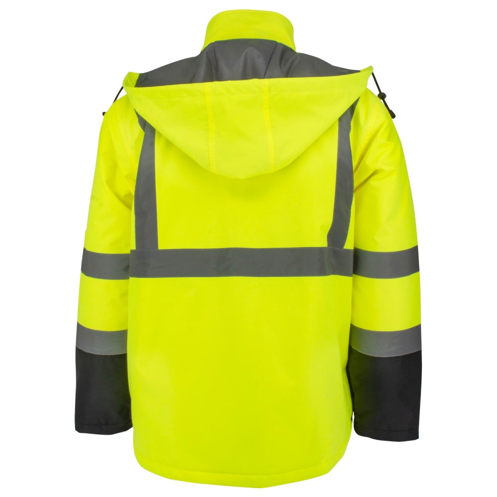 Radians SJ411QB-3ZGS Type R Class 3 Black Bottom Quilted Parka - Yellow/Lime