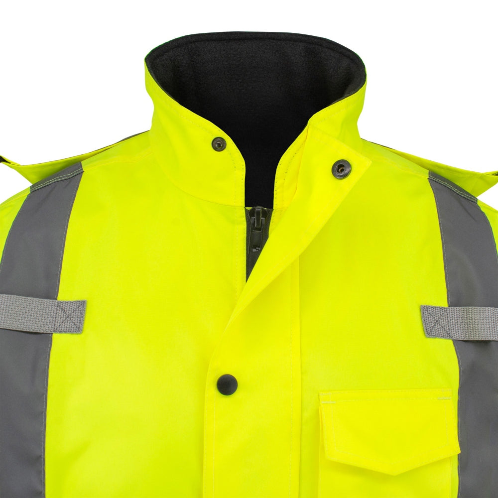 Radians SJ411QB-3ZGS Type R Class 3 Black Bottom Quilted Parka - Yellow/Lime