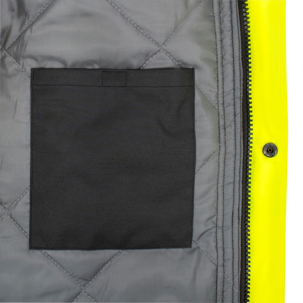 Radians SJ411QB-3ZGS Type R Class 3 Black Bottom Quilted Parka - Yellow/Lime