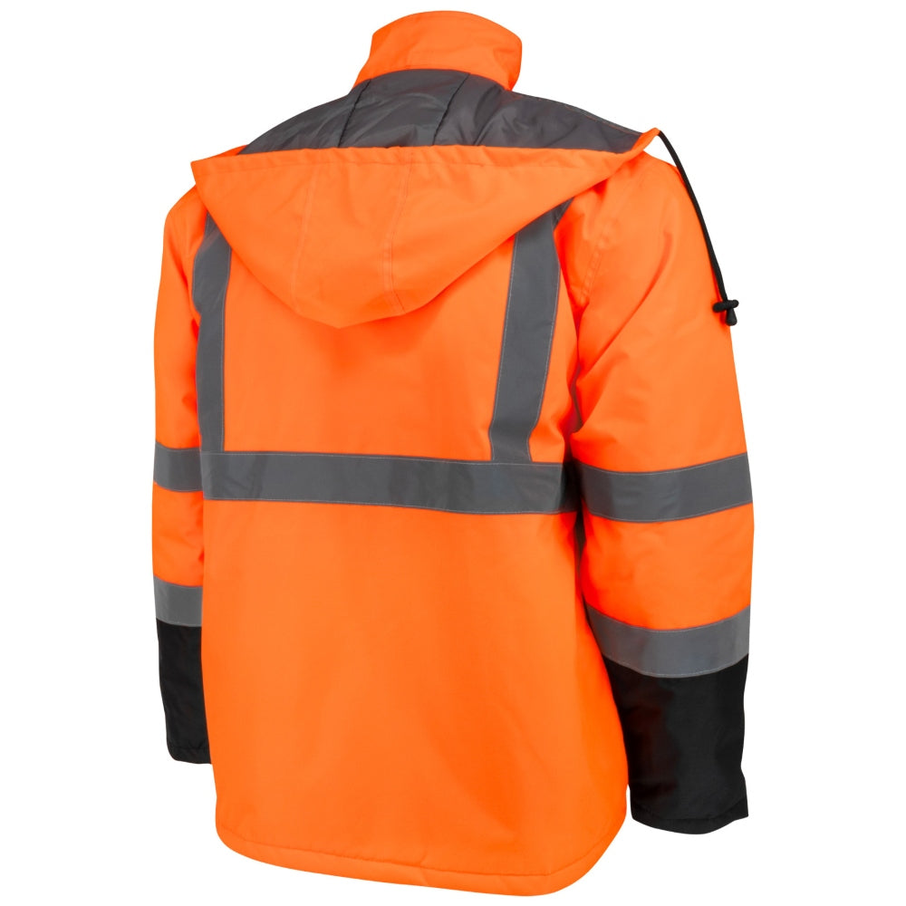 Radians SJ411QB-3Z0S Type R Class 3 Black Bottom Quilted Parka - Orange