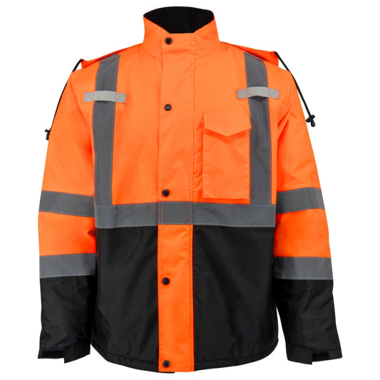 Radians SJ411QB-3Z0S Type R Class 3 Black Bottom Quilted Parka - Orange