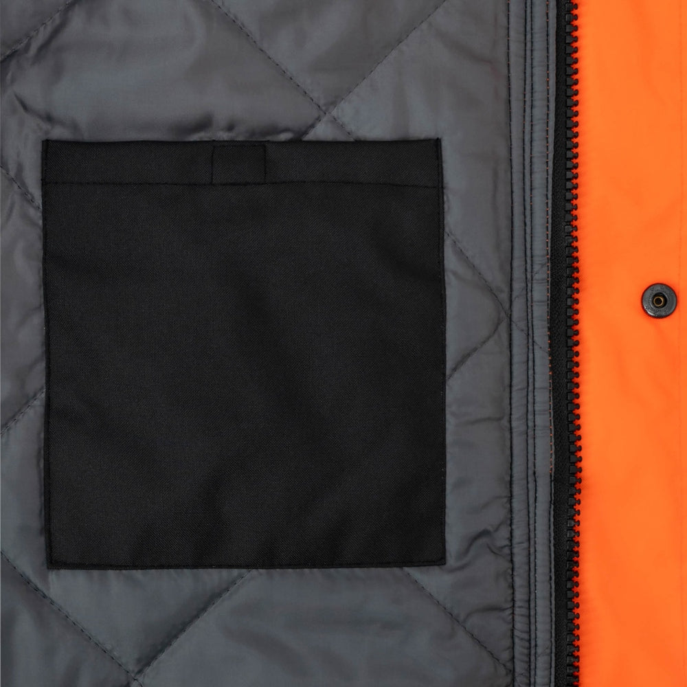 Radians SJ411QB-3Z0S Type R Class 3 Black Bottom Quilted Parka - Orange
