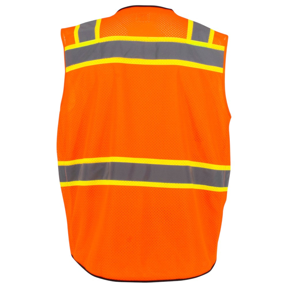 Radians SV51B-2Z Type R Class 2 Black Bottom Two-Tone Surveyor Safety Vest - Orange