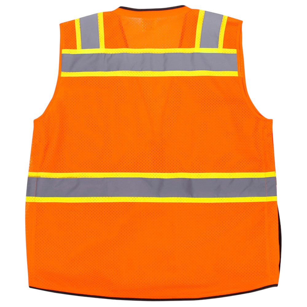 Radians SV51B-2Z Type R Class 2 Black Bottom Two-Tone Surveyor Safety Vest - Orange