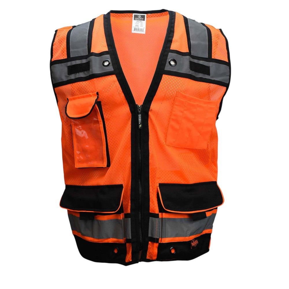 Radians SV65-2ZOM Type R Class 2 Heavy Duty Surveyor Safety Vest - Orange