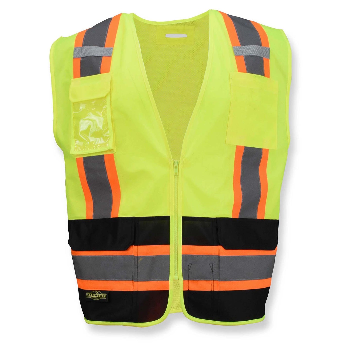 Radians SV6B Type R Class 2 Two-Tone Black Bottom Surveyor Safety Vest - Yellow/Lime