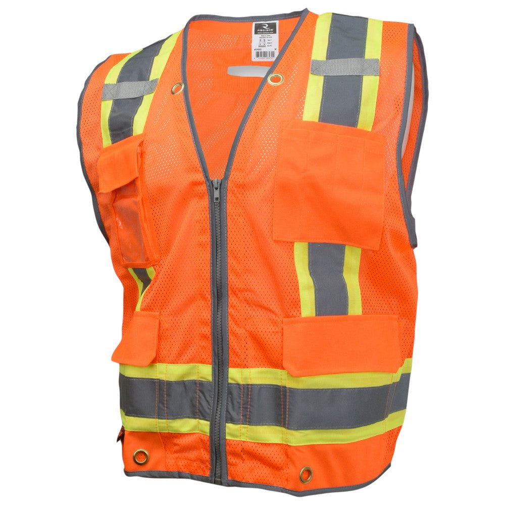 Radians SV6HG Type R Class 2 Heavy Duty Two Tone Surveyor Safety Vest - Orange