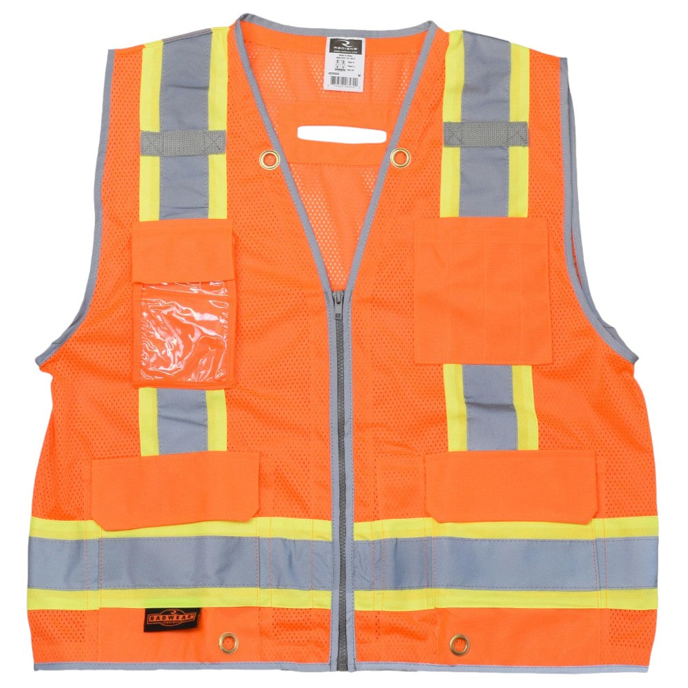Radians SV6HG Type R Class 2 Heavy Duty Two Tone Surveyor Safety Vest - Orange
