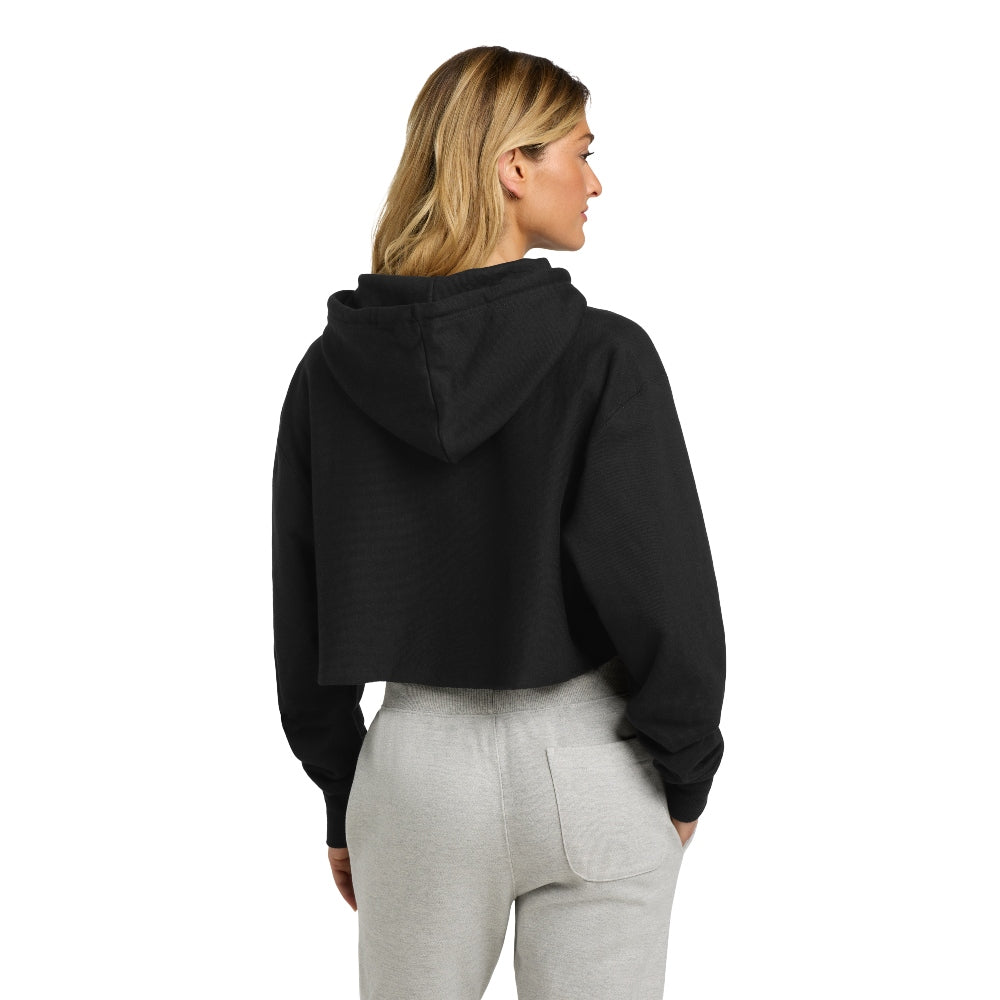 Champion® Women’s Reverse Weave® Cropped Cut-Off Hooded Sweatshirt - Black