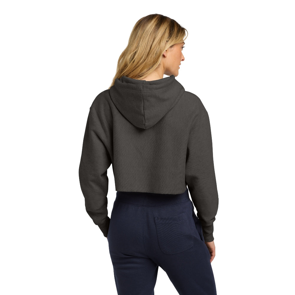 Champion® Women’s Reverse Weave® Cropped Cut-Off Hooded Sweatshirt - Charcoal Heather