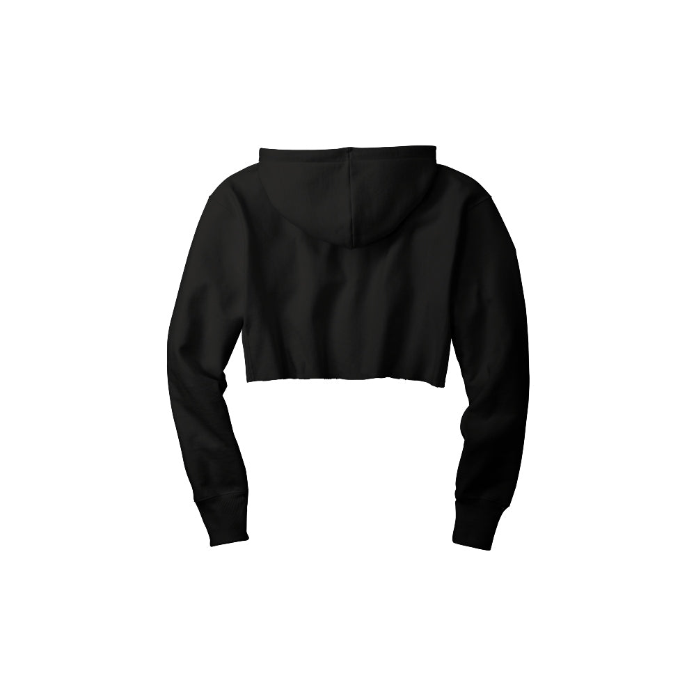 Champion® Women’s Reverse Weave® Cropped Cut-Off Hooded Sweatshirt - Black