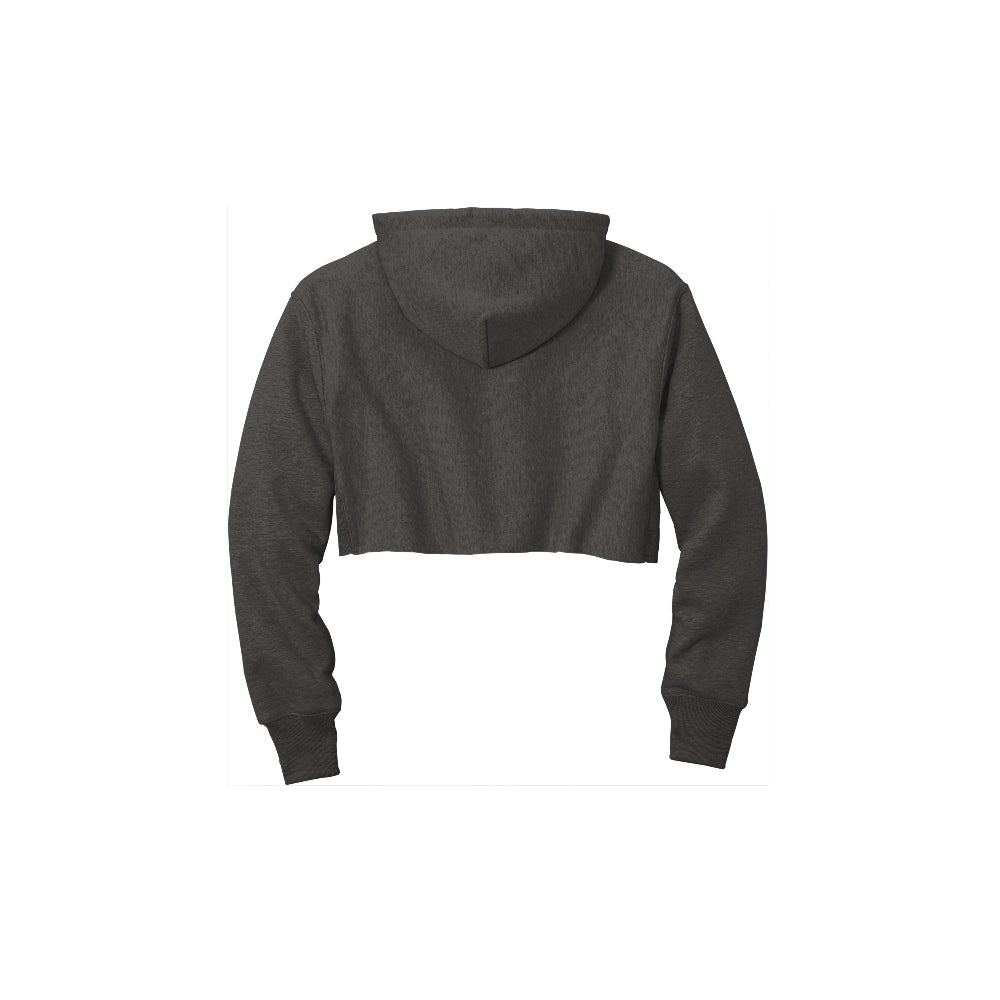 Champion® Women’s Reverse Weave® Cropped Cut-Off Hooded Sweatshirt - Charcoal Heather