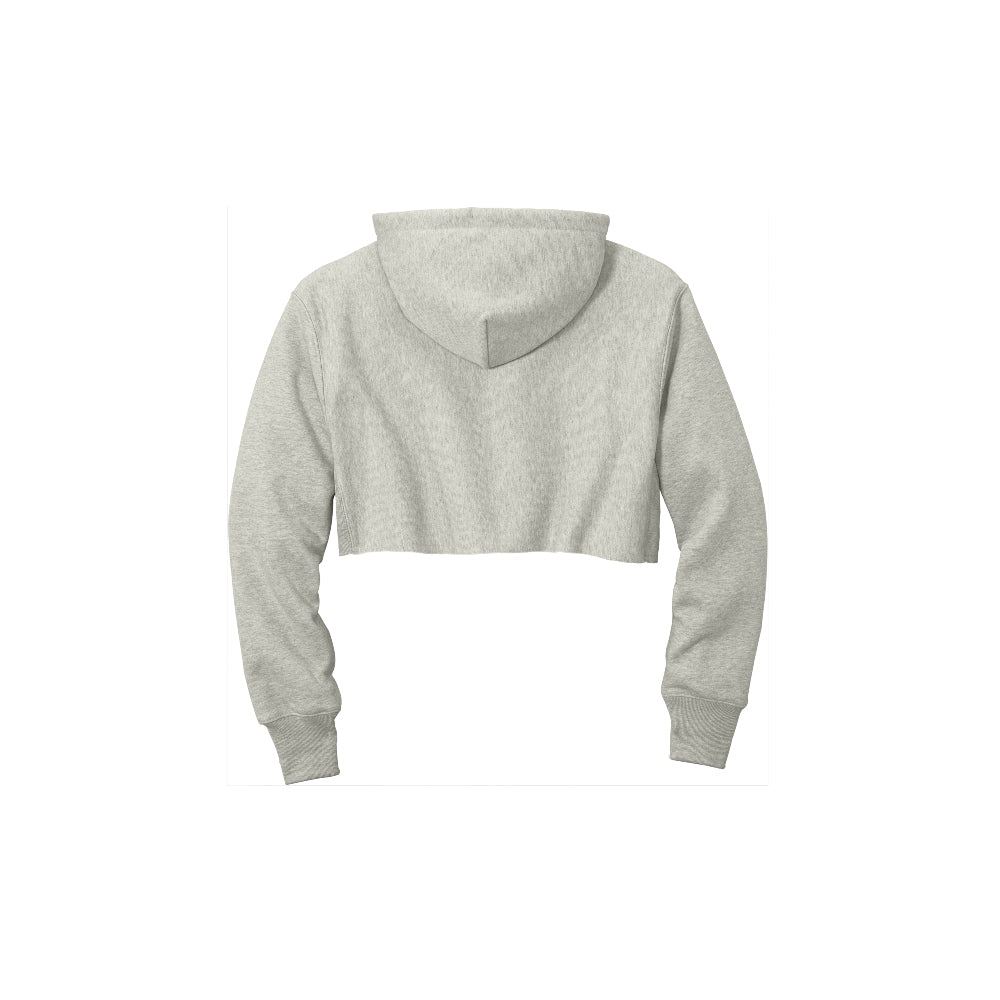 Champion® Women’s Reverse Weave® Cropped Cut-Off Hooded Sweatshirt - Oxford Grey