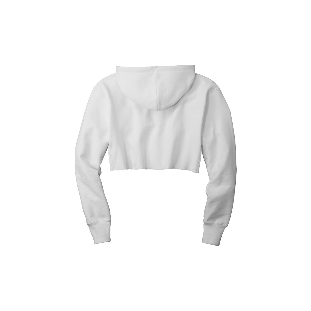 Champion® Women’s Reverse Weave® Cropped Cut-Off Hooded Sweatshirt - White