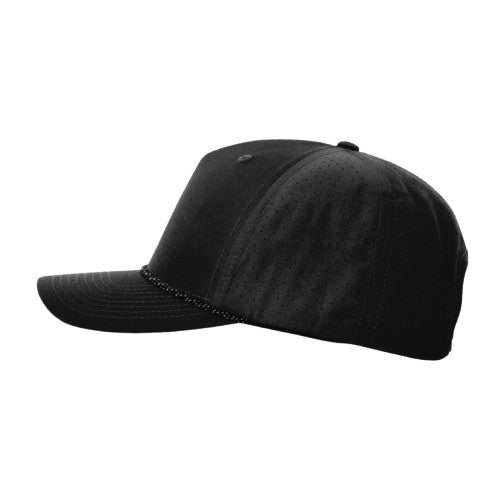 Richardson 355 Laser Perforated Performance Rope Hat - Black/Black-Grey