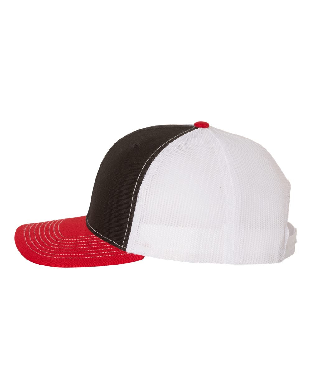 Richardson 112 Trucker Hat - Black / White / Red