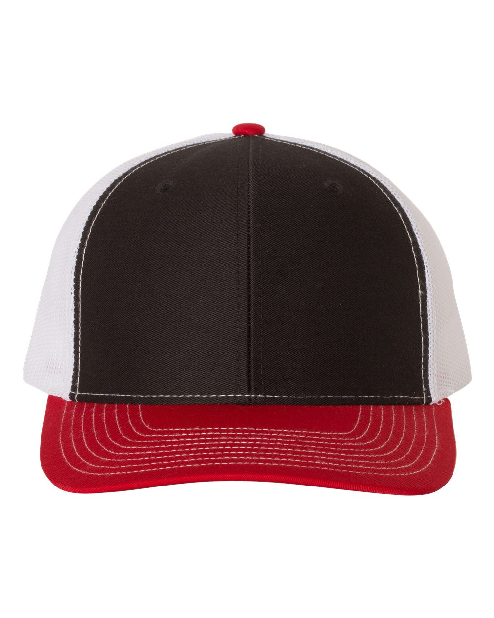 Richardson 112 Trucker Hat - Black / White / Red