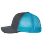 Richardson 112 Trucker Hat - Charcoal / Neon Blue