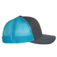 Richardson 112 Trucker Hat - Charcoal / Neon Blue